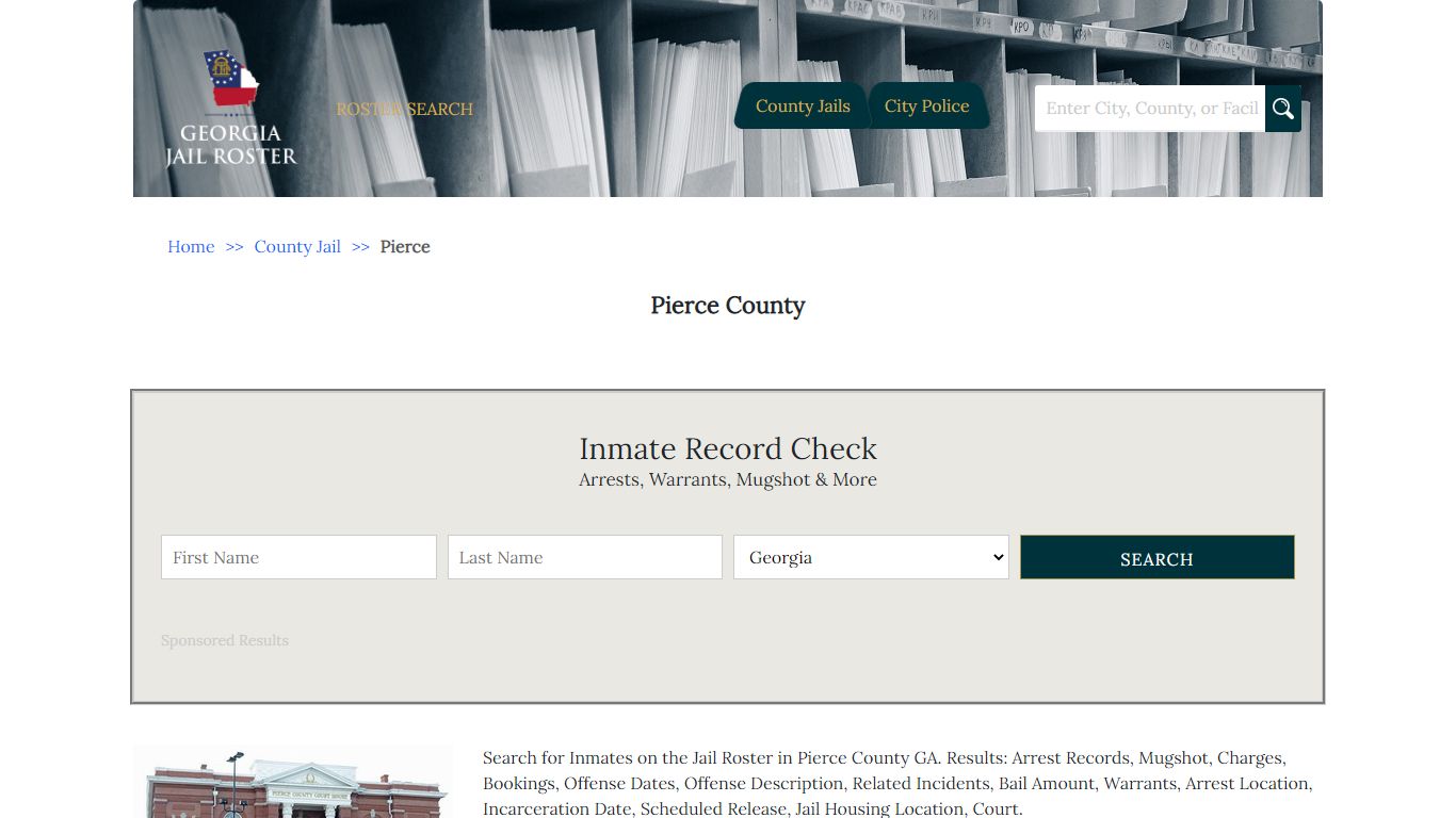 Pierce County - Georgia Jail Inmate Search